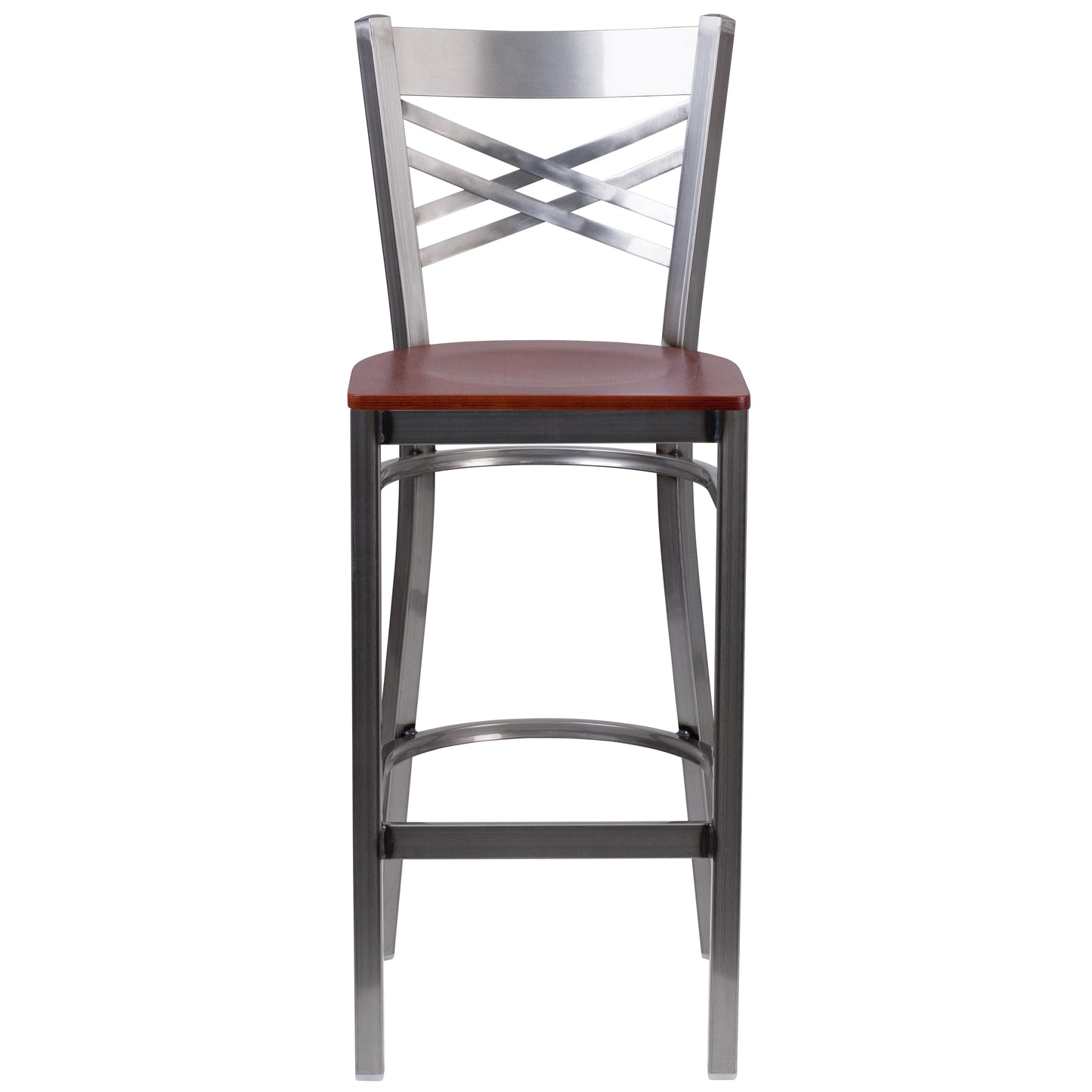 Clear X Stool-Cherry Seat XU-6F8B-CLR-BAR-CHYW-GG