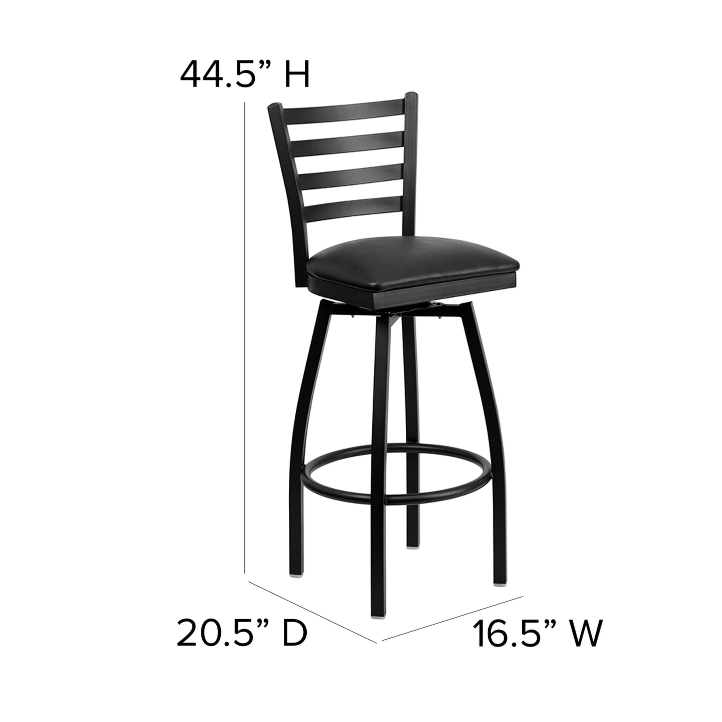 Black Ladder Stool-Black Seat XU-6F8B-LADSWVL-BLKV-GG