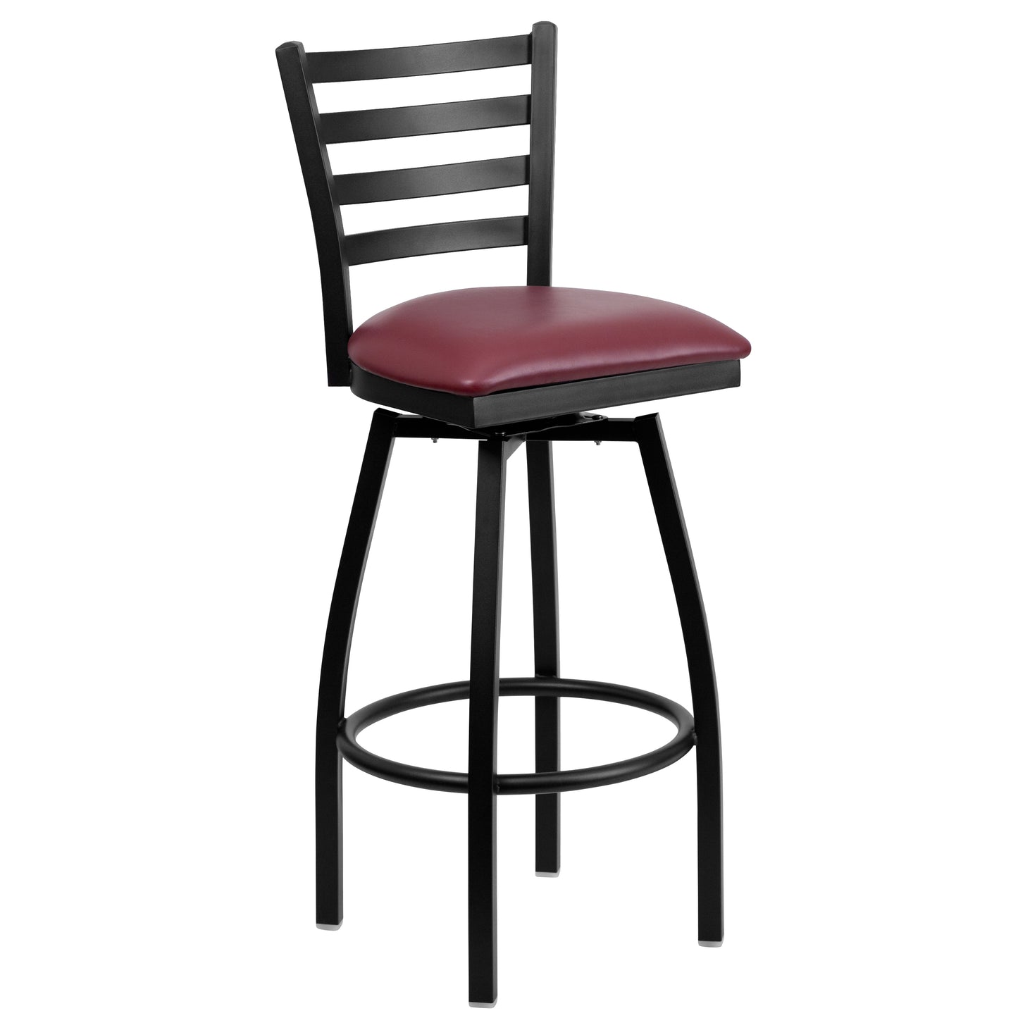 Black Ladder Stool-Burg Seat XU-6F8B-LADSWVL-BURV-GG