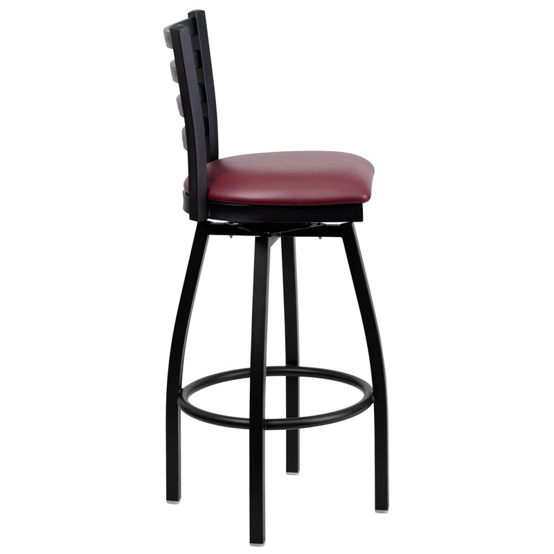 Black Ladder Stool-Burg Seat XU-6F8B-LADSWVL-BURV-GG