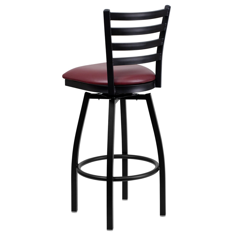 Black Ladder Stool-Burg Seat XU-6F8B-LADSWVL-BURV-GG