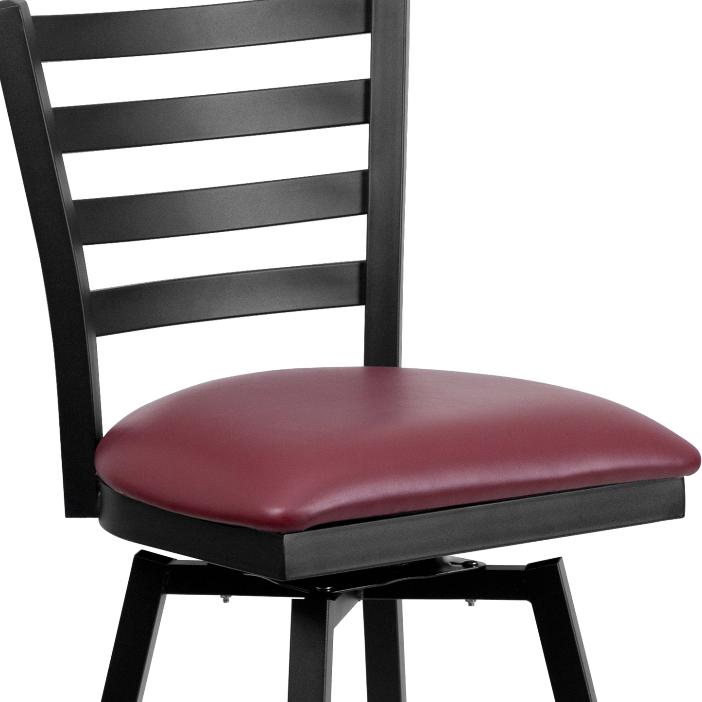 Black Ladder Stool-Burg Seat XU-6F8B-LADSWVL-BURV-GG