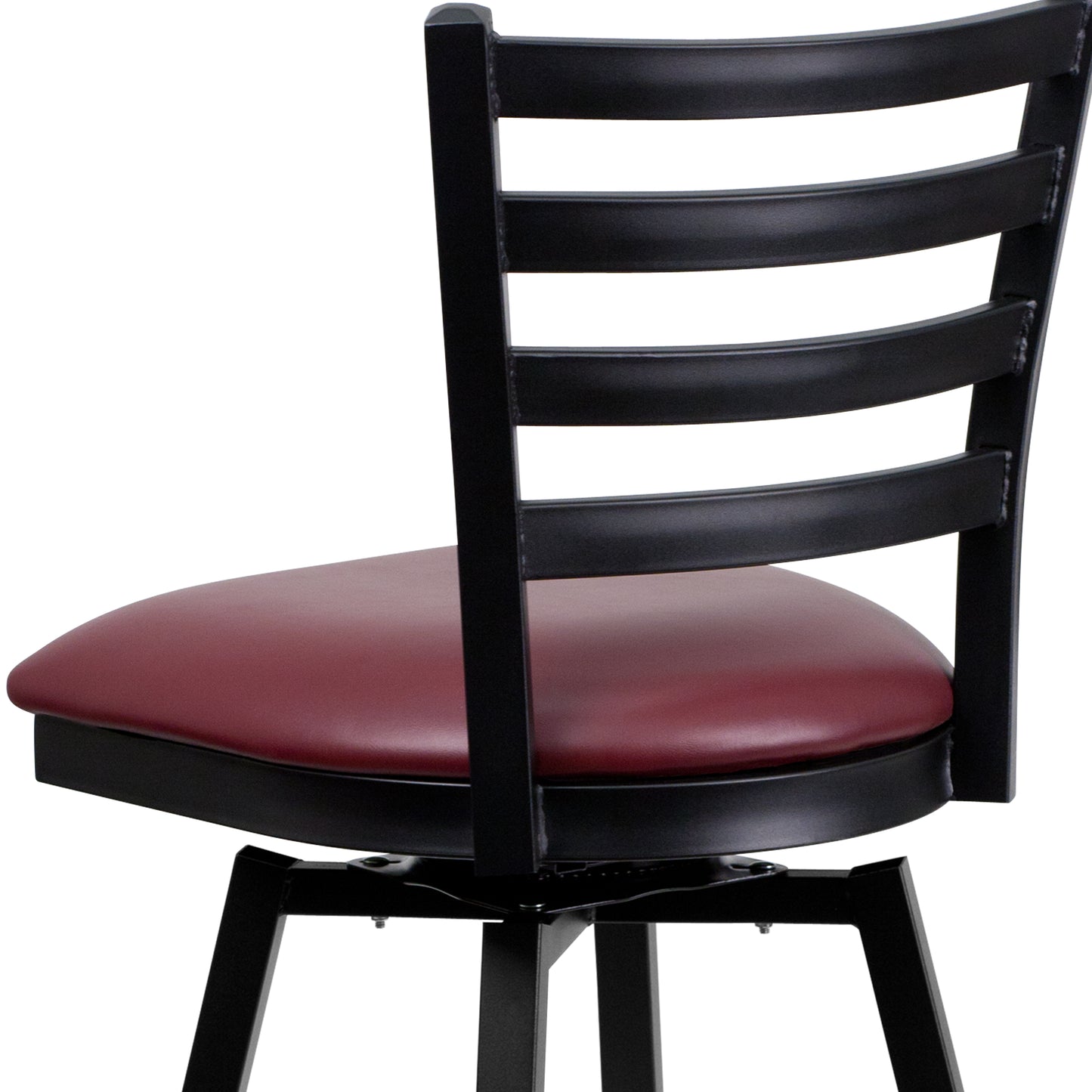 Black Ladder Stool-Burg Seat XU-6F8B-LADSWVL-BURV-GG