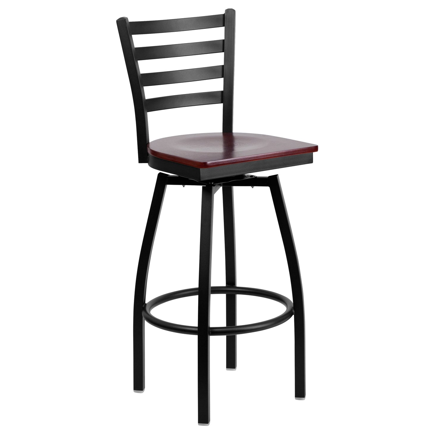 Black Ladder Stool-Mah Seat XU-6F8B-LADSWVL-MAHW-GG