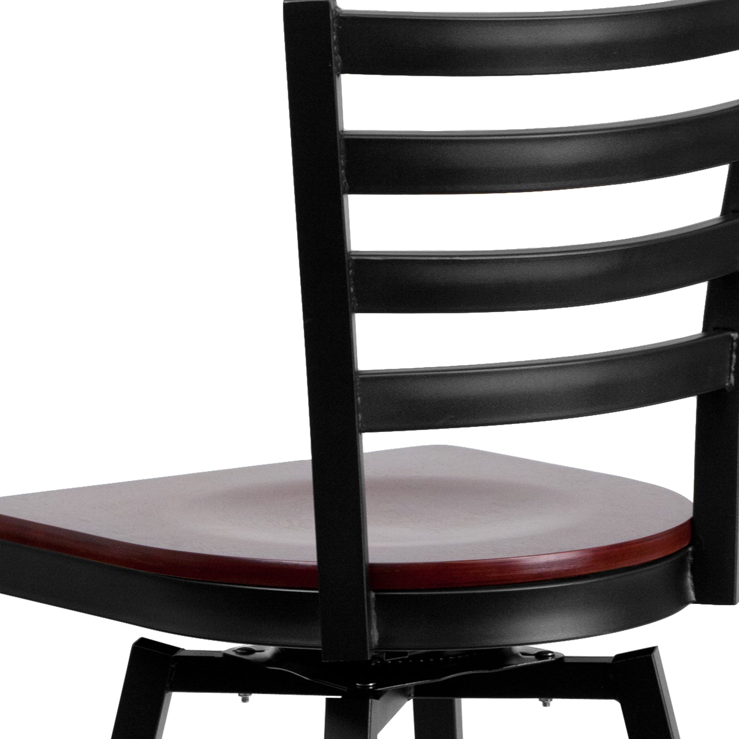 Black Ladder Stool-Mah Seat XU-6F8B-LADSWVL-MAHW-GG