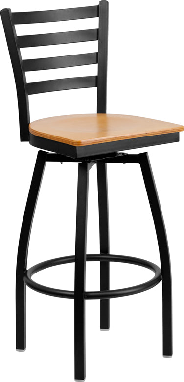 Black Ladder Stool-Nat Seat XU-6F8B-LADSWVL-NATW-GG