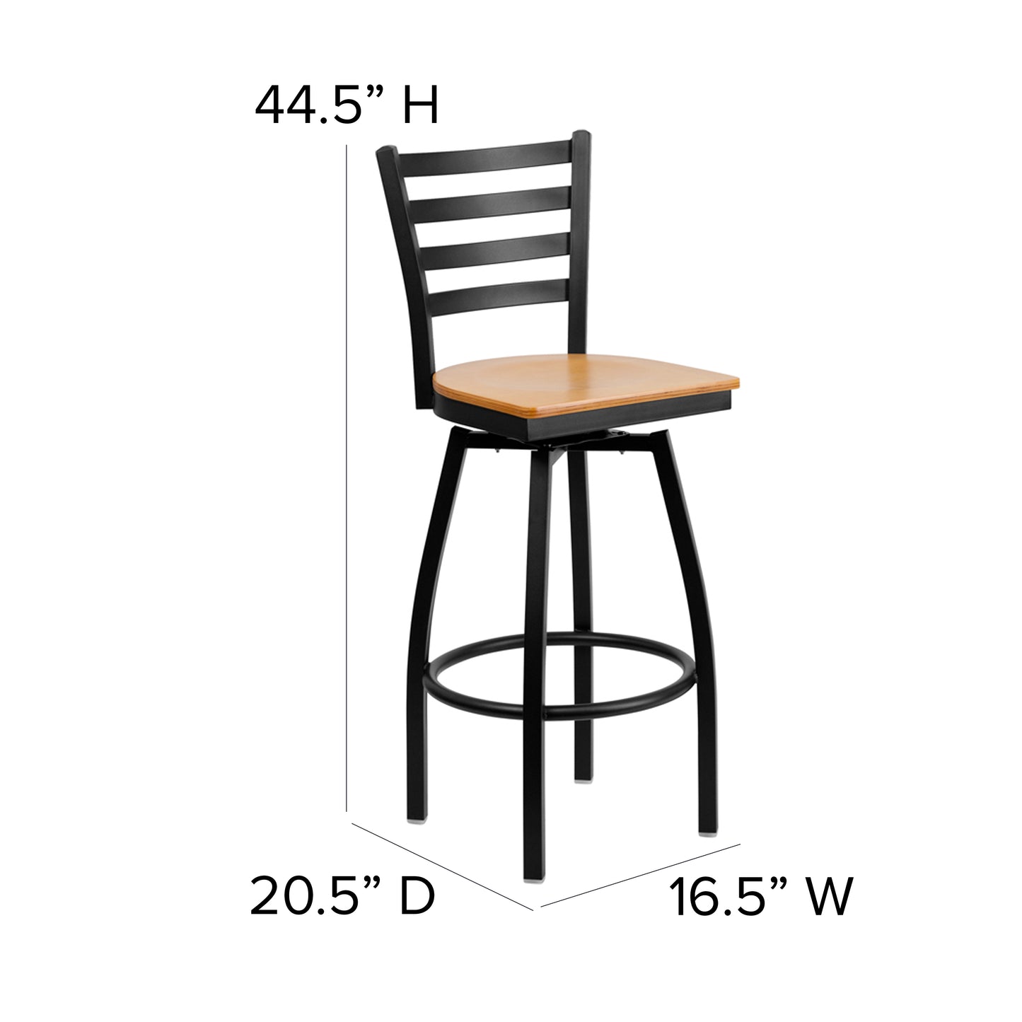 Black Ladder Stool-Nat Seat XU-6F8B-LADSWVL-NATW-GG