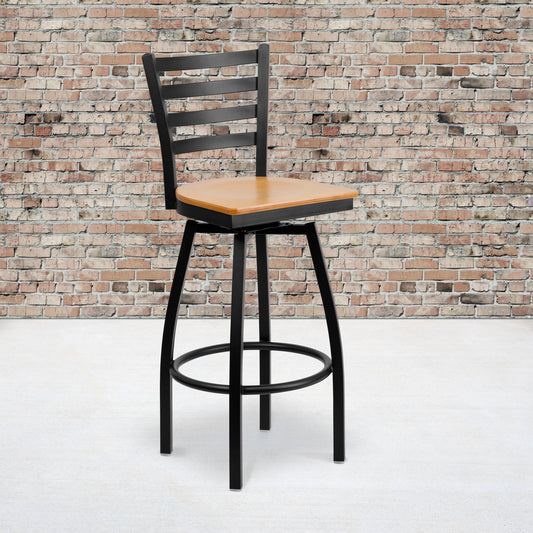 Black Ladder Stool-Nat Seat XU-6F8B-LADSWVL-NATW-GG