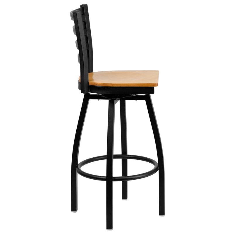 Black Ladder Stool-Nat Seat XU-6F8B-LADSWVL-NATW-GG