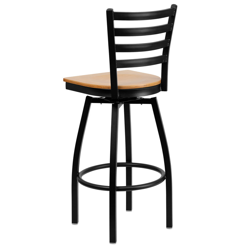 Black Ladder Stool-Nat Seat XU-6F8B-LADSWVL-NATW-GG