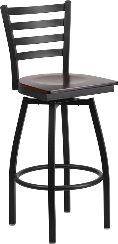 Black Ladder Stool-Wal Seat XU-6F8B-LADSWVL-WALW-GG