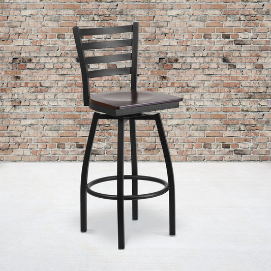 Black Ladder Stool-Wal Seat XU-6F8B-LADSWVL-WALW-GG