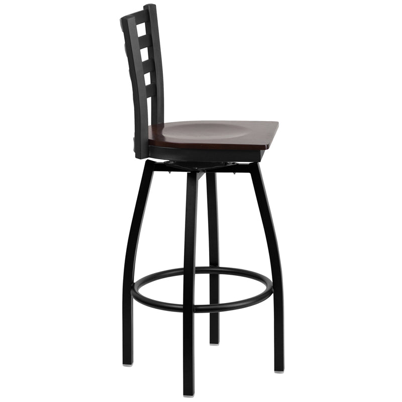 Black Ladder Stool-Wal Seat XU-6F8B-LADSWVL-WALW-GG