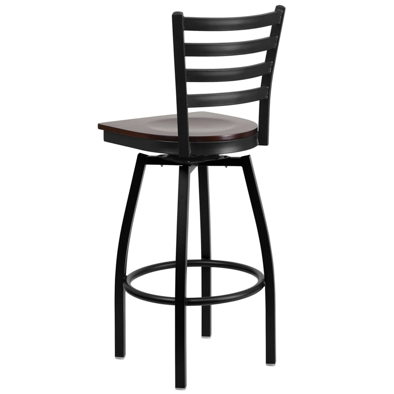 Black Ladder Stool-Wal Seat XU-6F8B-LADSWVL-WALW-GG