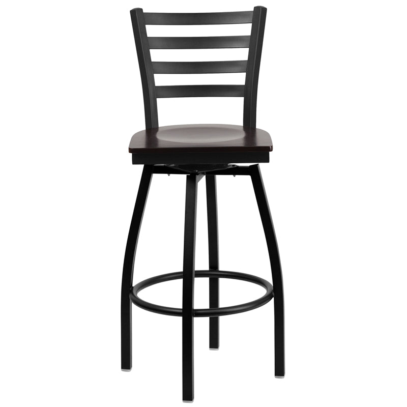 Black Ladder Stool-Wal Seat XU-6F8B-LADSWVL-WALW-GG