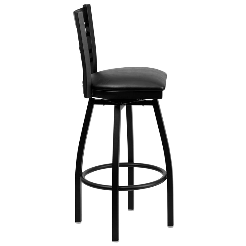 Black X Swivel Stool-Blk Seat XU-6F8B-XSWVL-BLKV-GG