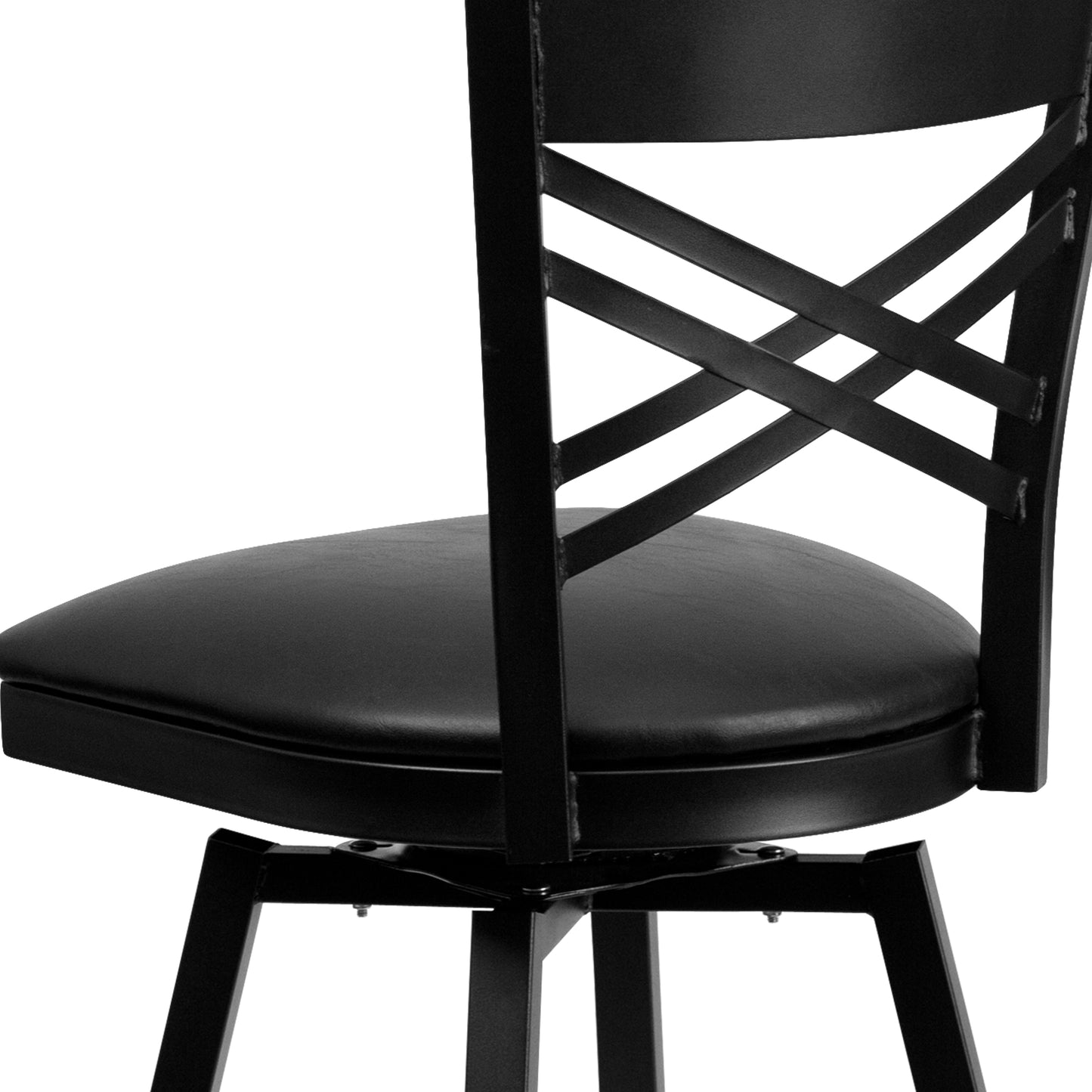 Black X Swivel Stool-Blk Seat XU-6F8B-XSWVL-BLKV-GG