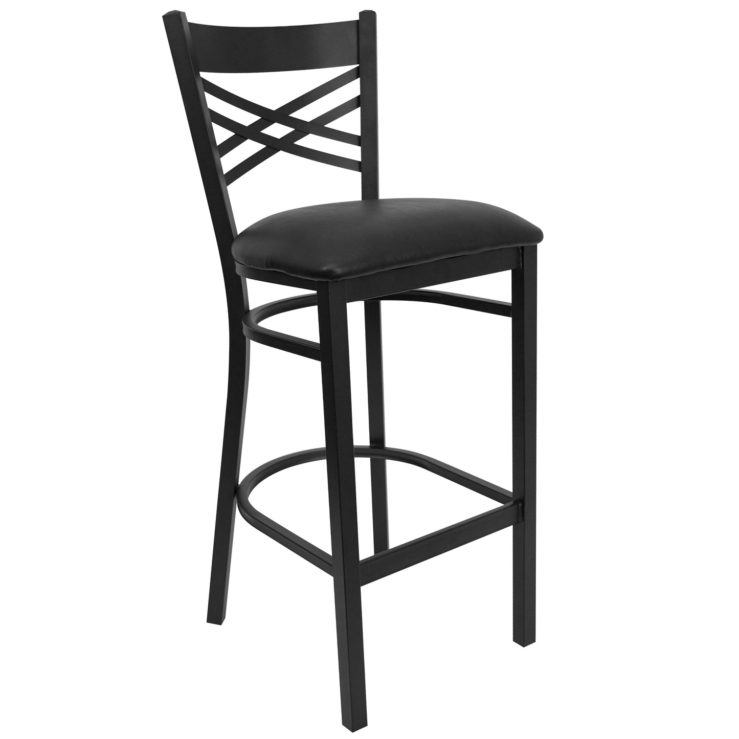 Black X Stool-Black Seat XU-6F8BXBK-BAR-BLKV-GG