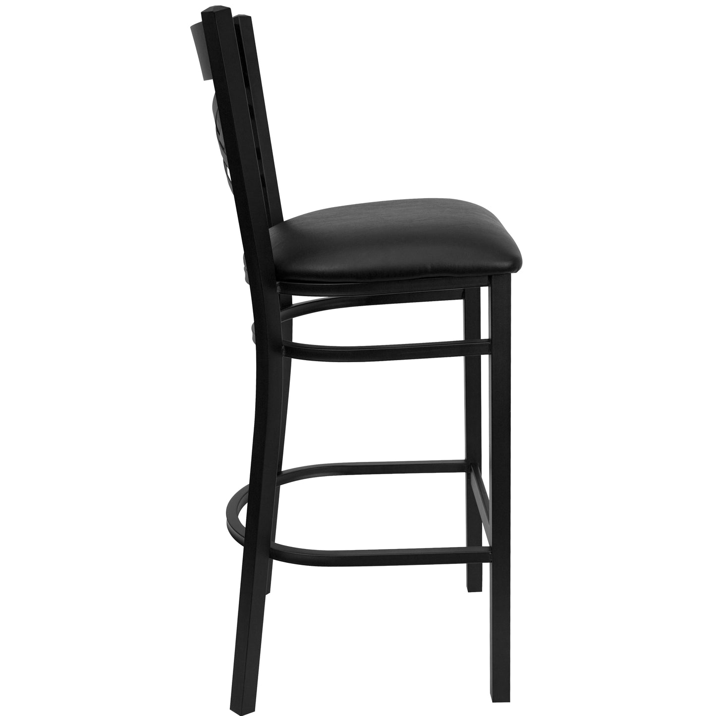 Black X Stool-Black Seat XU-6F8BXBK-BAR-BLKV-GG