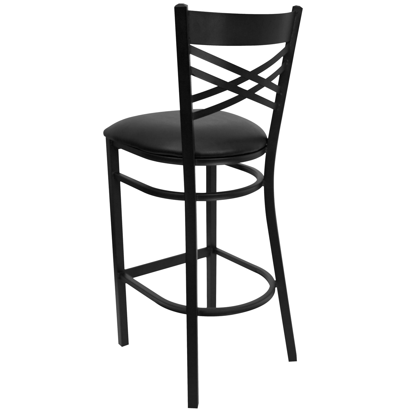 Black X Stool-Black Seat XU-6F8BXBK-BAR-BLKV-GG