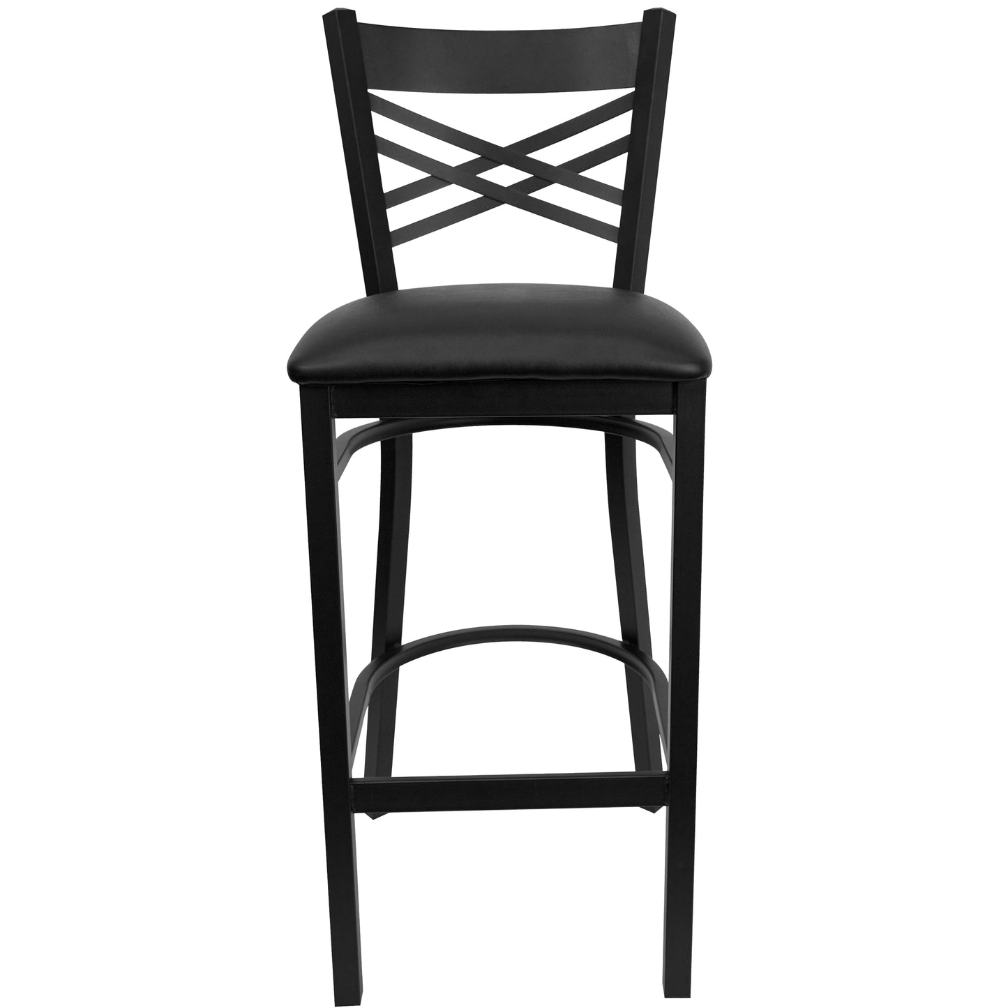 Black X Stool-Black Seat XU-6F8BXBK-BAR-BLKV-GG