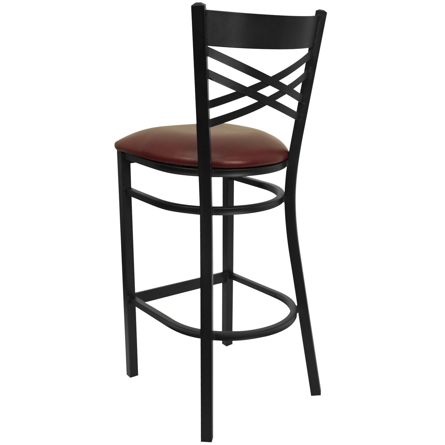 Black X Stool-Burg Seat XU-6F8BXBK-BAR-BURV-GG