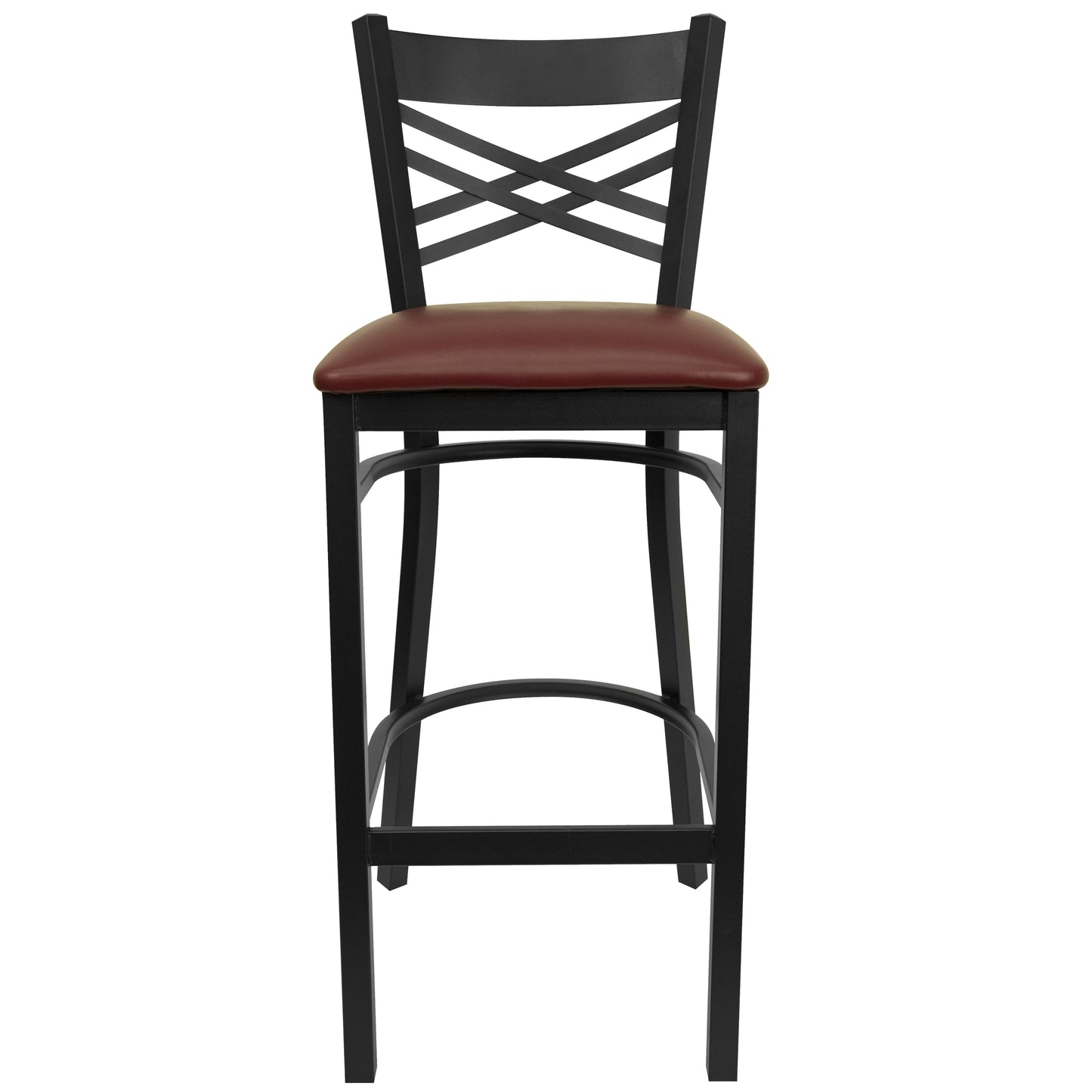 Black X Stool-Burg Seat XU-6F8BXBK-BAR-BURV-GG