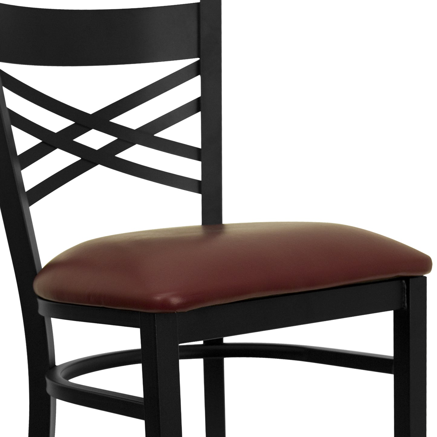 Black X Stool-Burg Seat XU-6F8BXBK-BAR-BURV-GG