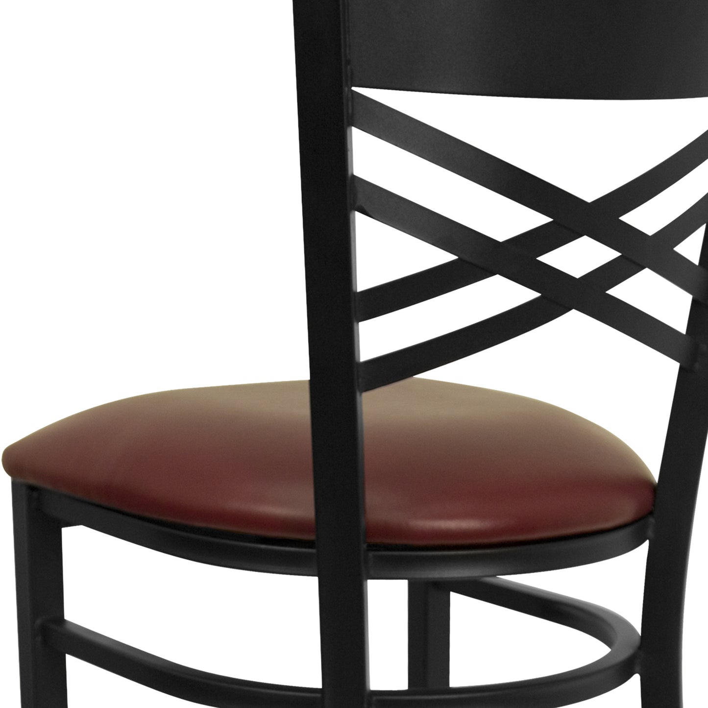 Black X Stool-Burg Seat XU-6F8BXBK-BAR-BURV-GG