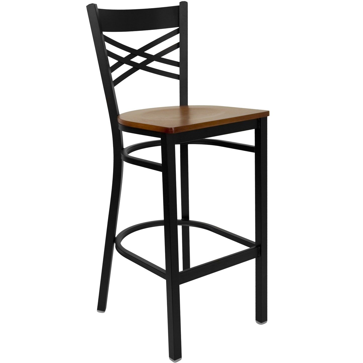 Black X Stool-Cherry Seat XU-6F8BXBK-BAR-CHYW-GG