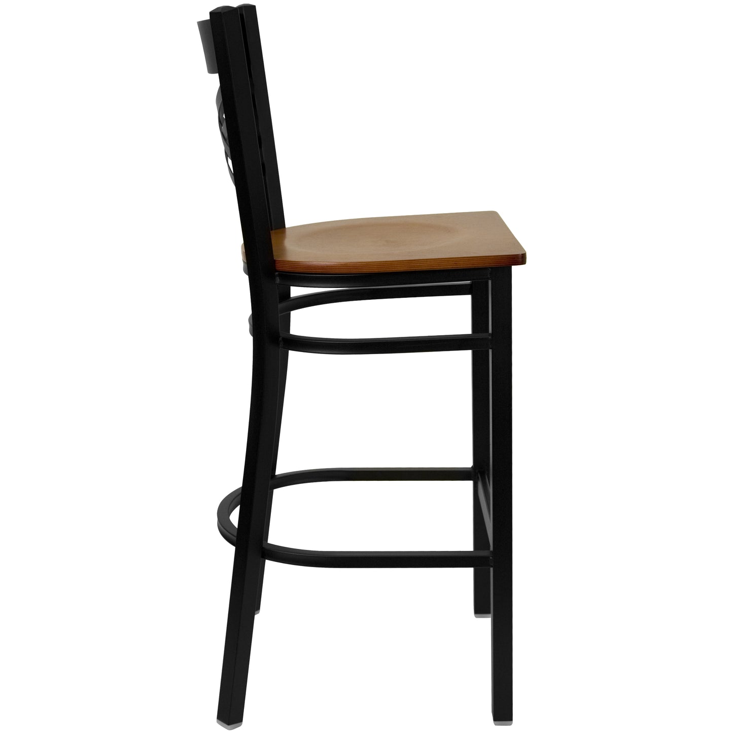 Black X Stool-Cherry Seat XU-6F8BXBK-BAR-CHYW-GG