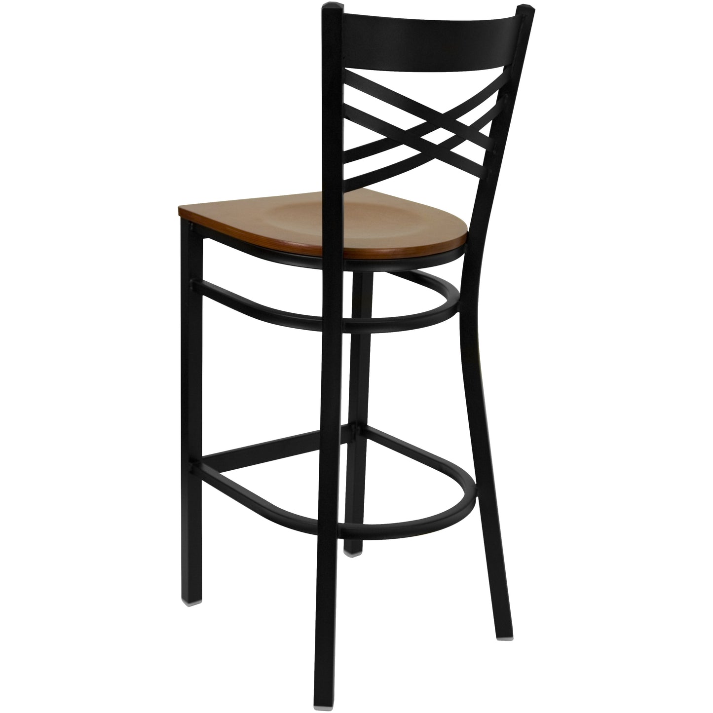 Black X Stool-Cherry Seat XU-6F8BXBK-BAR-CHYW-GG