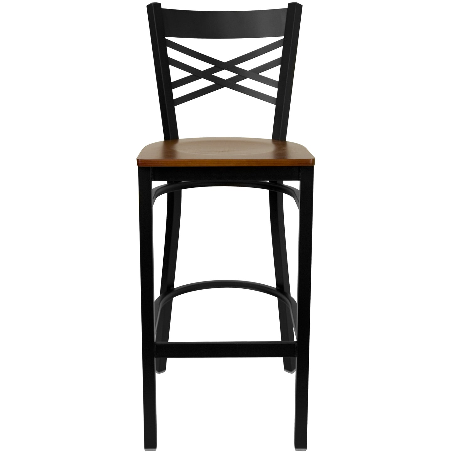 Black X Stool-Cherry Seat XU-6F8BXBK-BAR-CHYW-GG