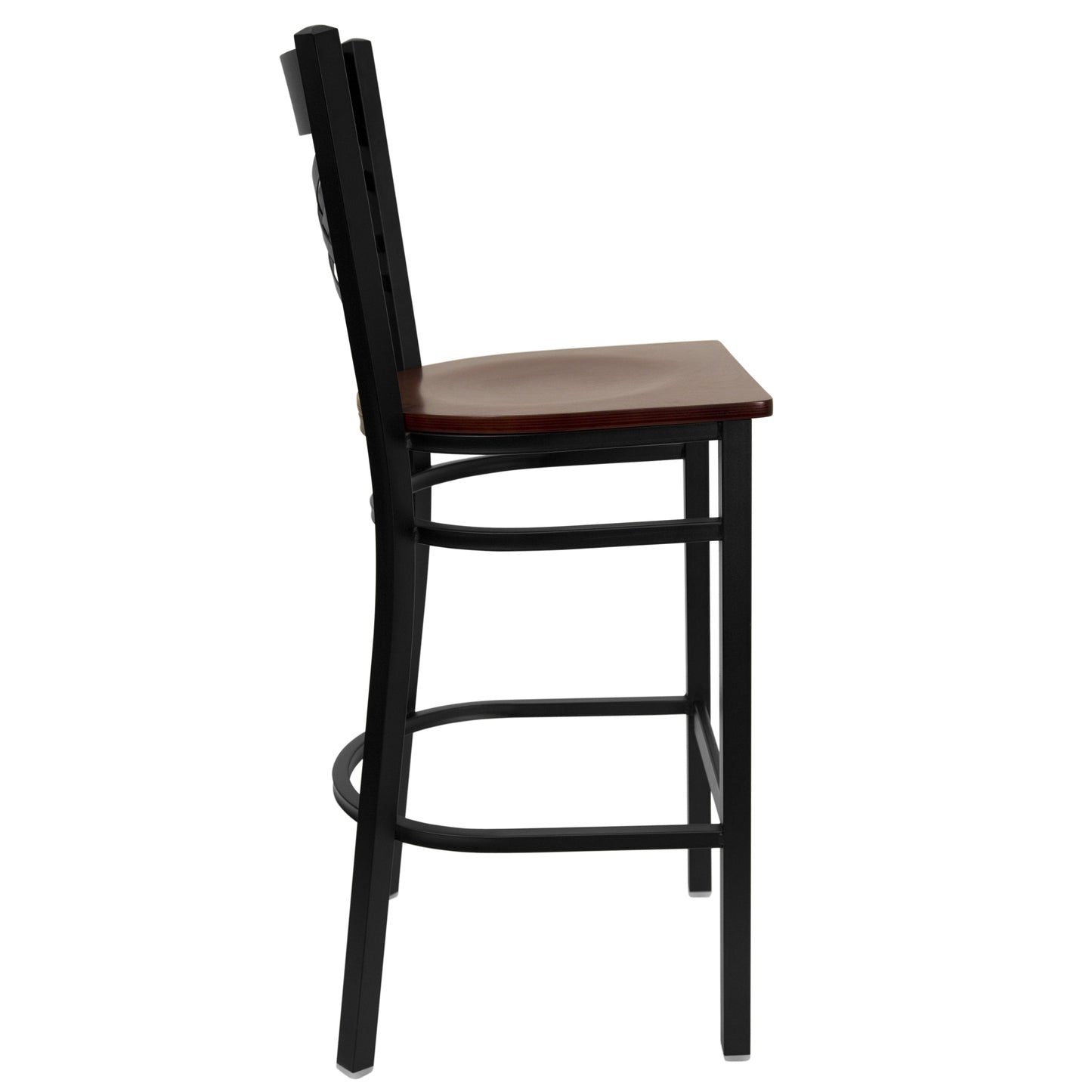 Black X Stool-Mah Seat XU-6F8BXBK-BAR-MAHW-GG