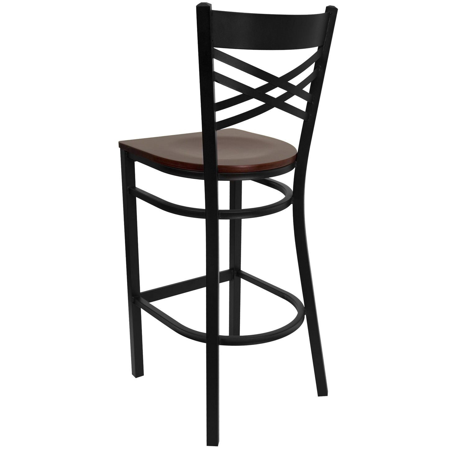 Black X Stool-Mah Seat XU-6F8BXBK-BAR-MAHW-GG