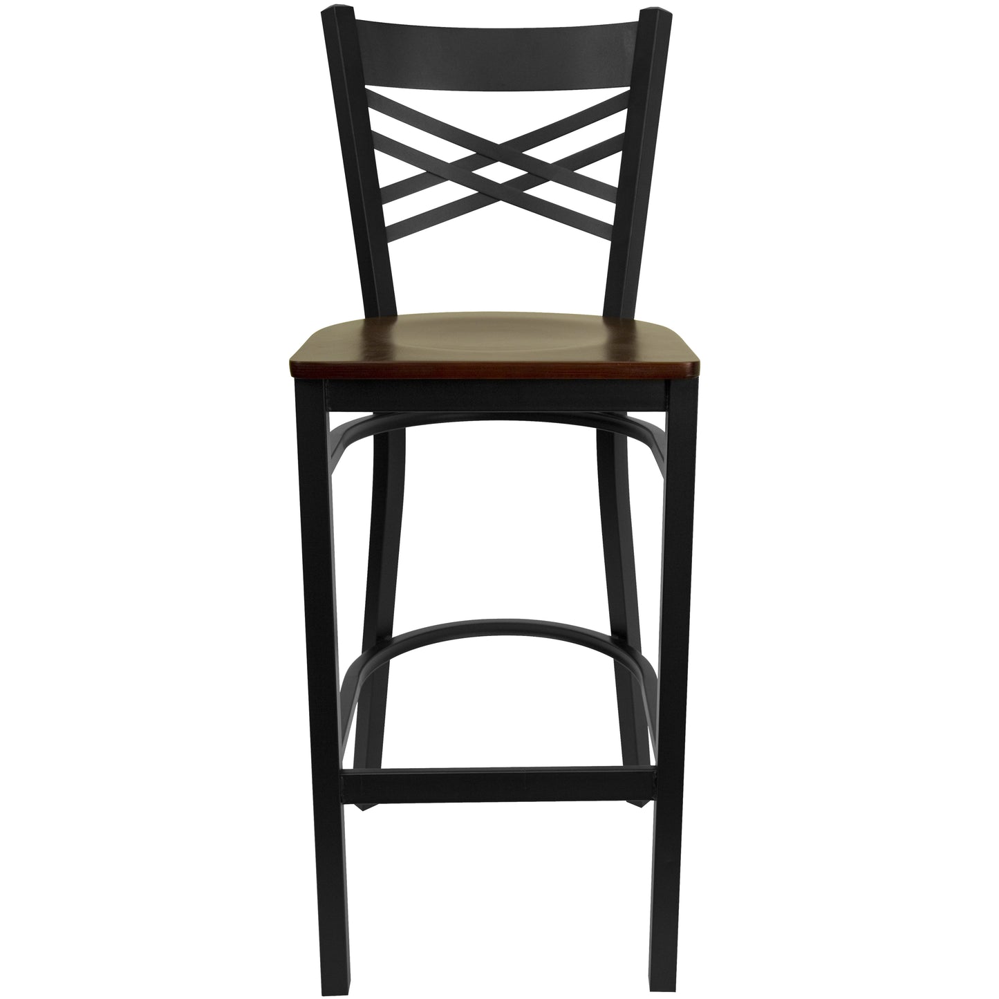 Black X Stool-Mah Seat XU-6F8BXBK-BAR-MAHW-GG