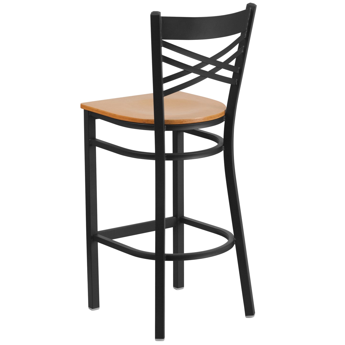 Black X Stool-Nat Seat XU-6F8BXBK-BAR-NATW-GG