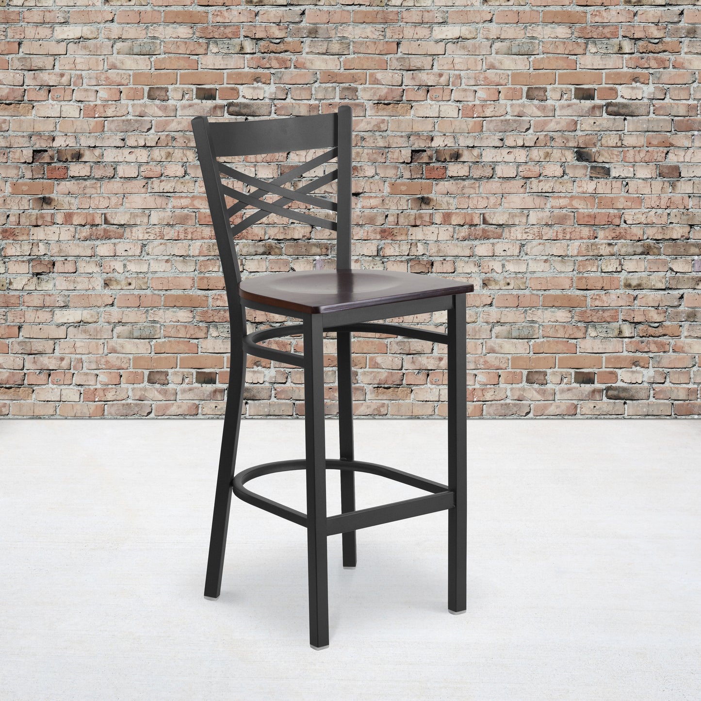 Black X Stool-Wal Seat XU-6F8BXBK-BAR-WALW-GG