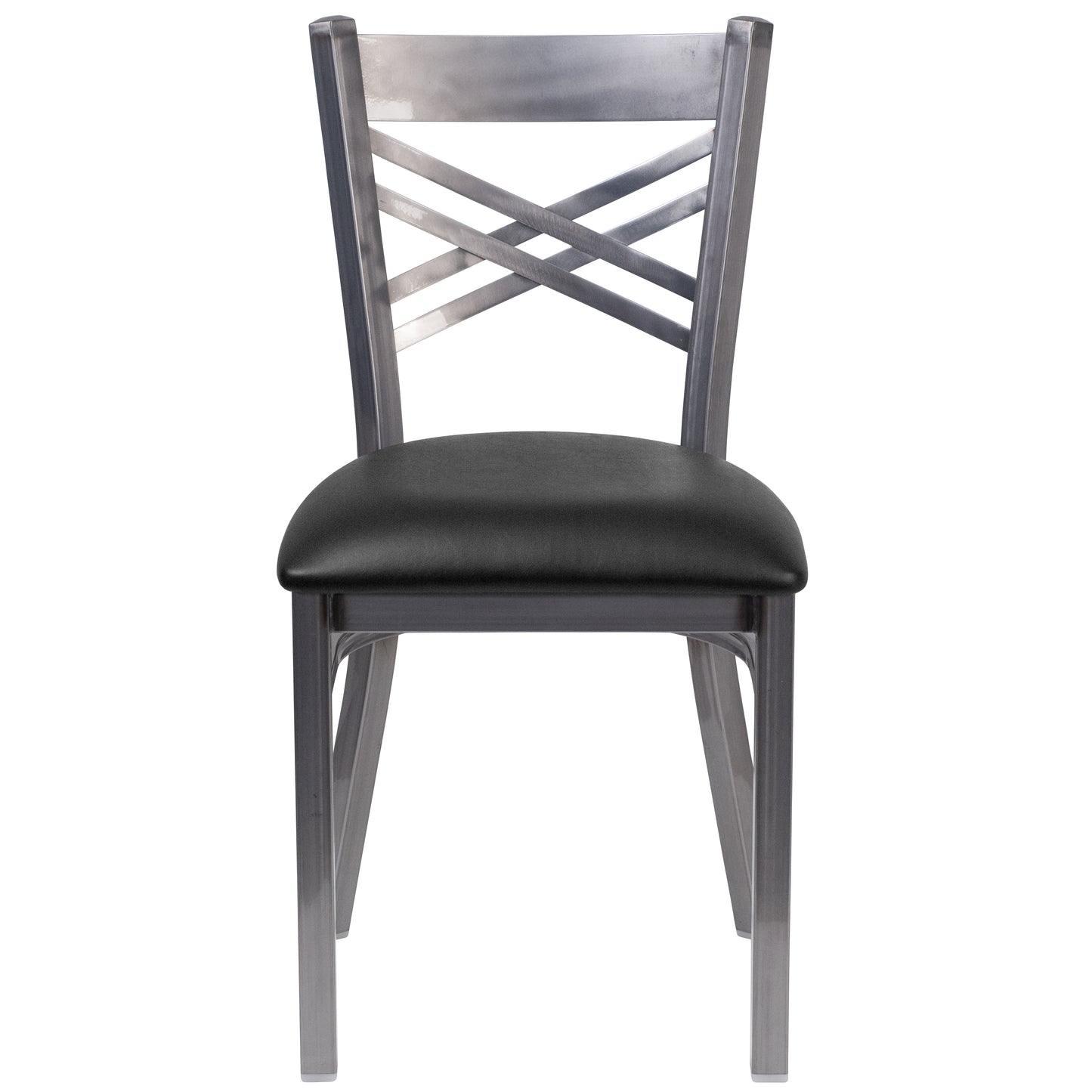 Clear X Chair-Black Seat XU-6FOB-CLR-BLKV-GG