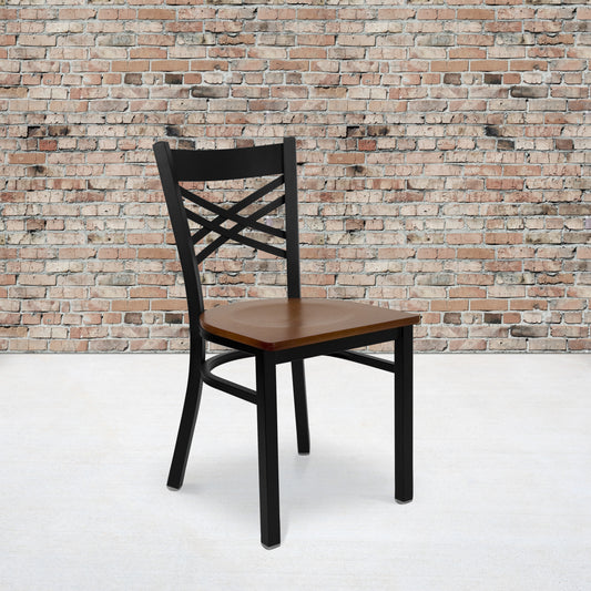 Black X Chair-Cherry Seat XU-6FOBXBK-CHYW-GG