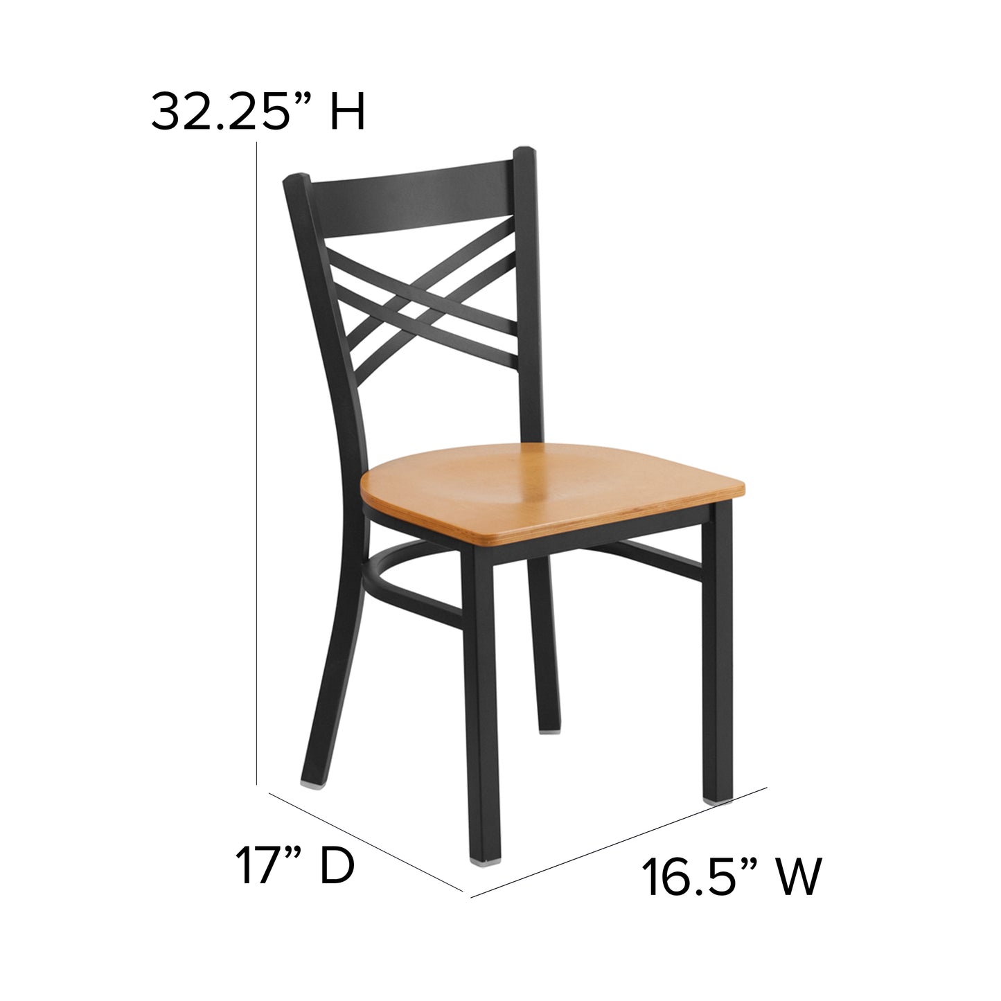 Black X Chair-Nat Seat XU-6FOBXBK-NATW-GG