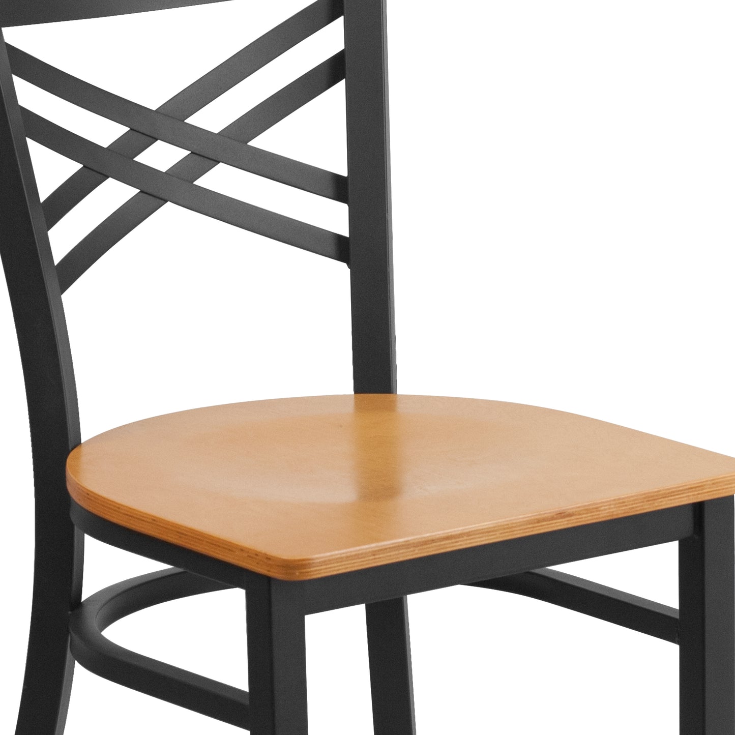 Black X Chair-Nat Seat XU-6FOBXBK-NATW-GG