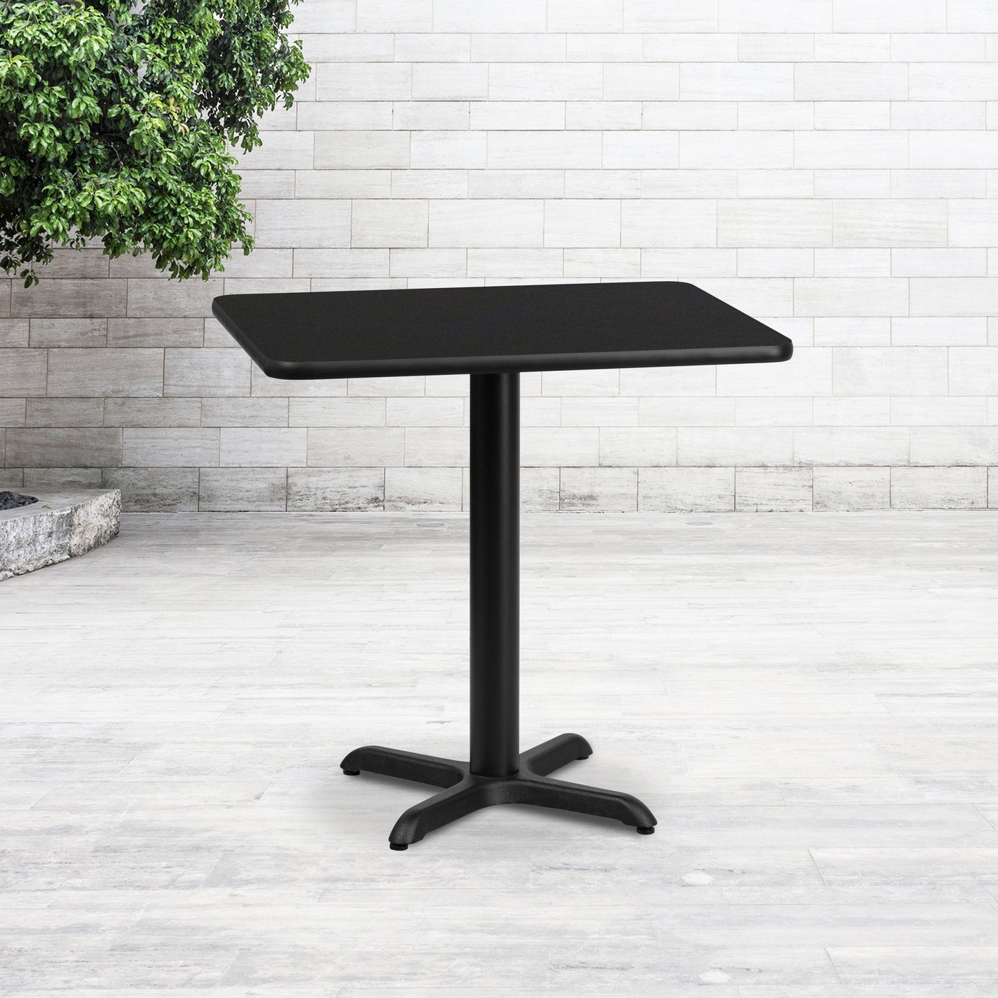 24x30 Black Table-22x22 X-Base XU-BLKTB-2430-T2222-GG