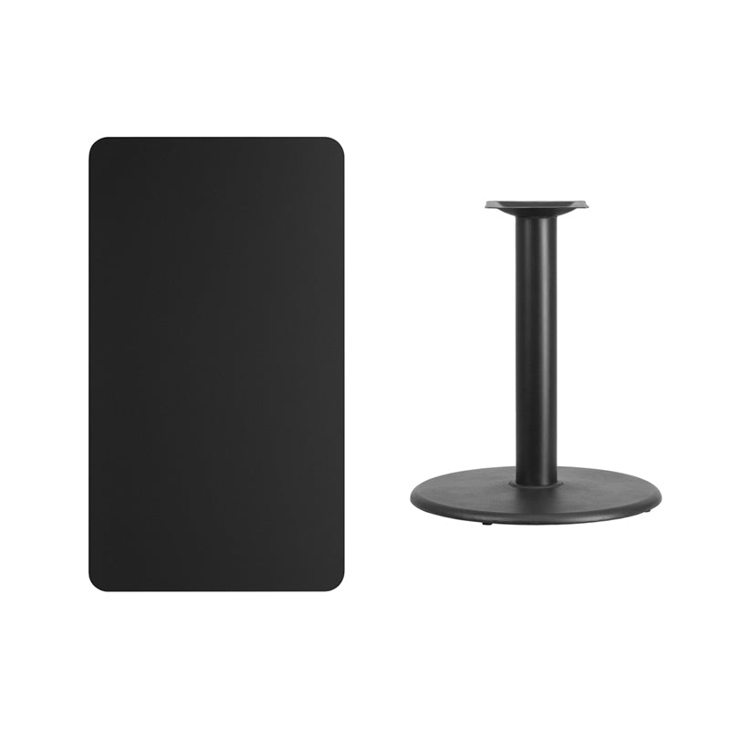 24x42 Black Table-24RD Base XU-BLKTB-2442-TR24-GG