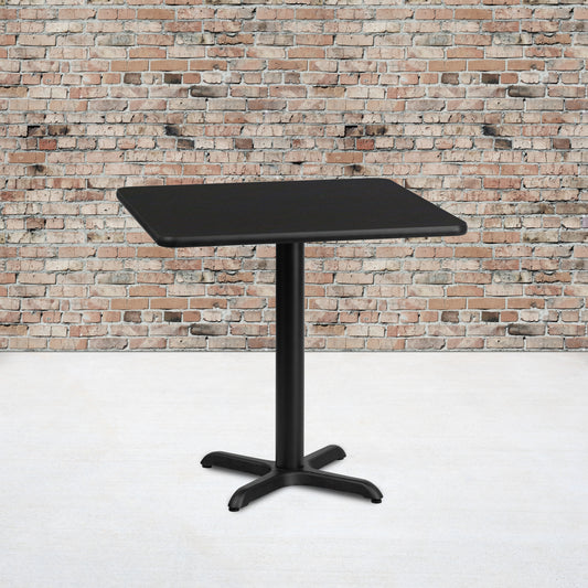 30SQ Black Table-22x22 X-Base XU-BLKTB-3030-T2222-GG