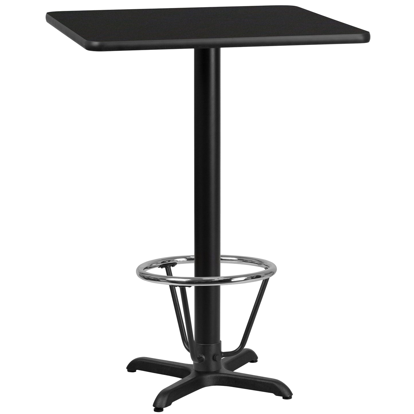 30SQ Black Table-22x22 X-Base XU-BLKTB-3030-T2222B-3CFR-GG