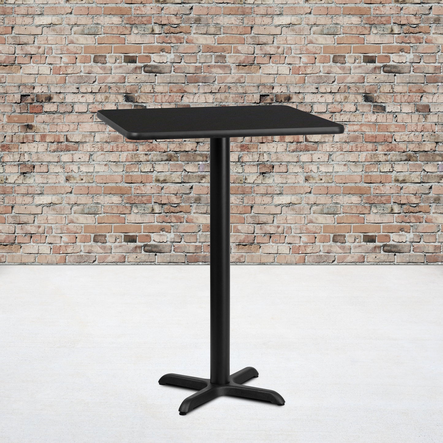 30SQ Black Table-22x22 X-Base XU-BLKTB-3030-T2222B-GG