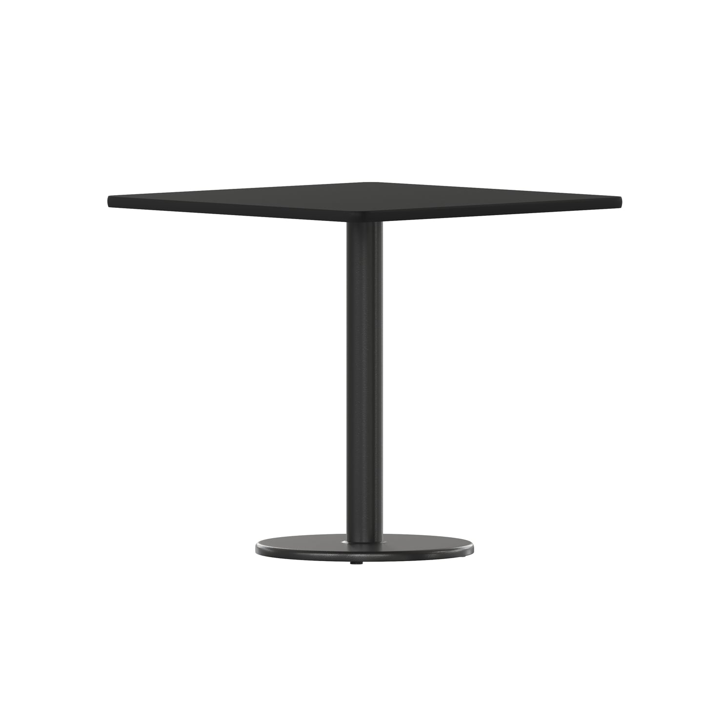 30SQ Black Table-18RD Base XU-BLKTB-3030-TR18-GG