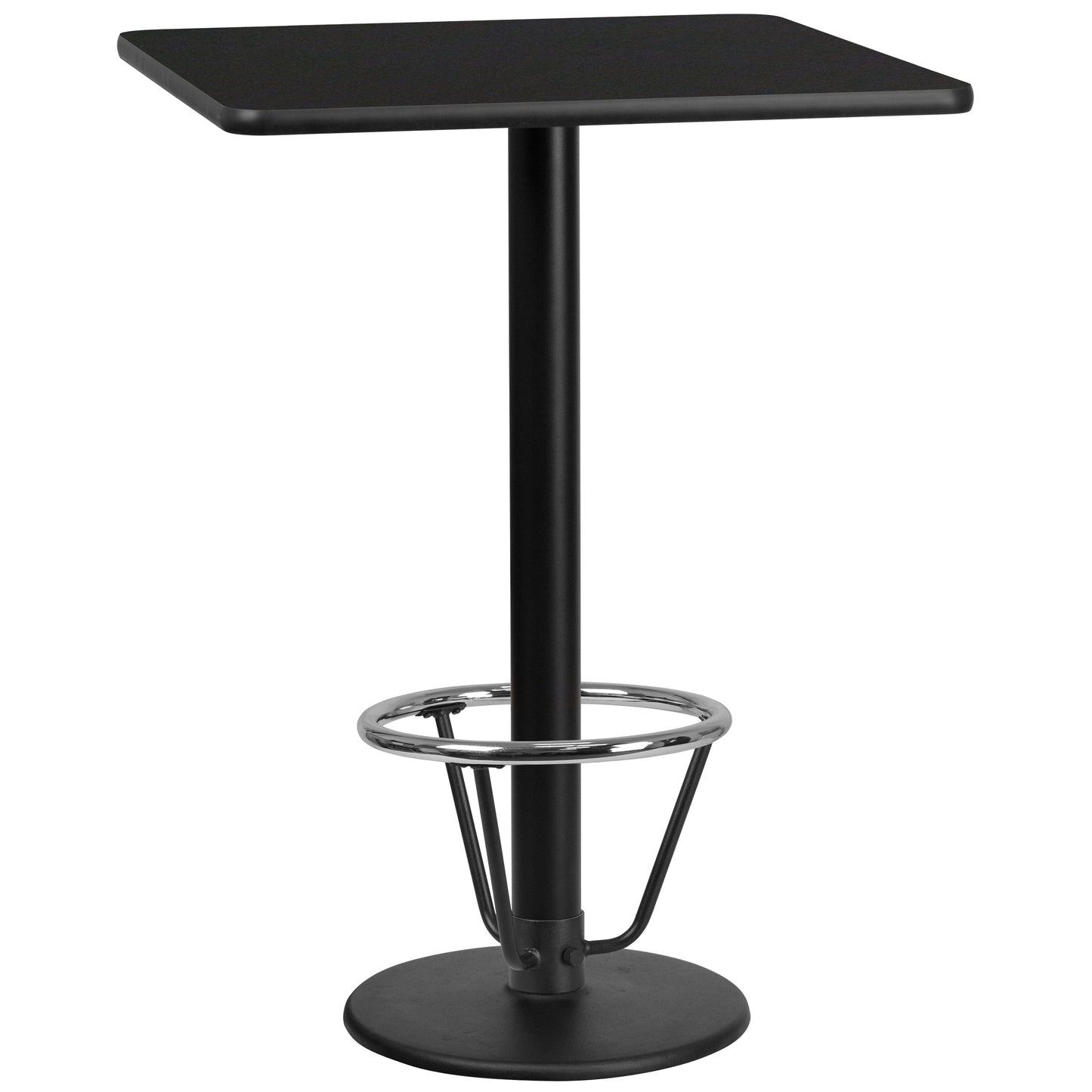 30SQ Black Table-18RD Base XU-BLKTB-3030-TR18B-3CFR-GG