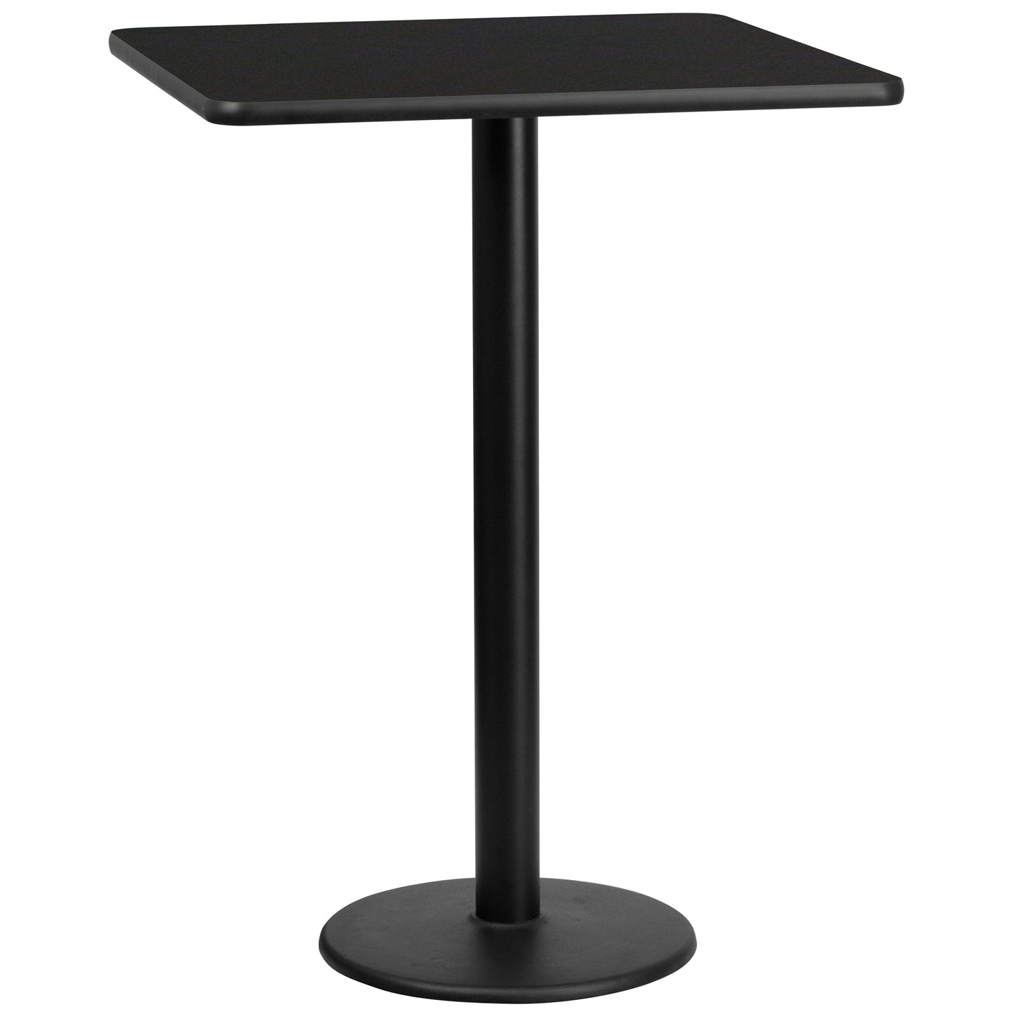 30SQ Black Table-18RD Base XU-BLKTB-3030-TR18B-GG